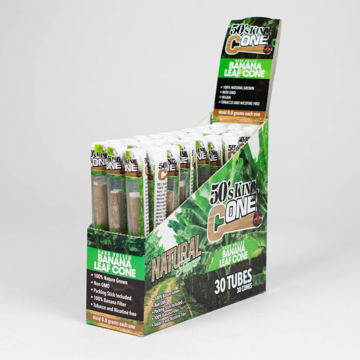 50's King Cone | Hand-Rolled Banana Leaf Cone Box of 30 | Jupiter Grass