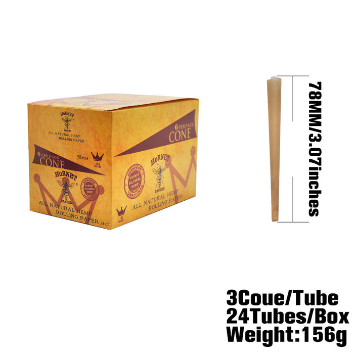 HORNET | 1-1/4 Size Natural Pre-Rolled Paper Cones 6 x 24CT | Jupiter Grass