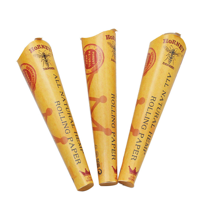 HORNET | 1-1/4 Size Natural Pre-Rolled Paper Cones 6 x 24CT | Jupiter Grass
