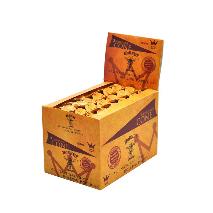 HORNET | King Size Natural Pre-Rolled Paper Cones 3 x 24CT | Jupiter Grass