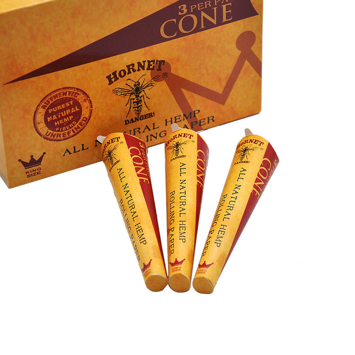 HORNET | King Size Natural Pre-Rolled Paper Cones 3 x 24CT | Jupiter Grass