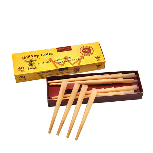 HORNET | Natural Unrefined King Size Pre Rolled Paper Cones Smoking 40 Pack Cone | Jupiter Grass