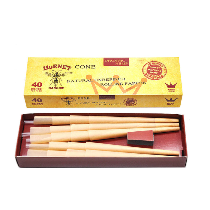 HORNET | Natural Unrefined King Size Pre Rolled Paper Cones Smoking 40 Pack Cone | Jupiter Grass