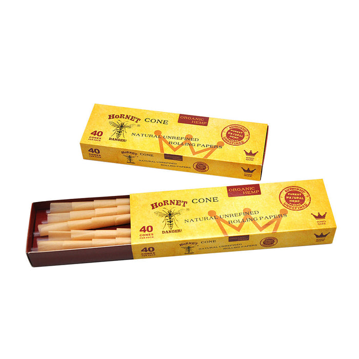 HORNET | Natural Unrefined King Size Pre Rolled Paper Cones Smoking 40 Pack Cone | Jupiter Grass
