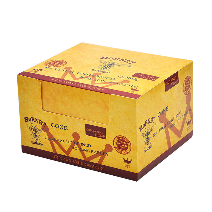 HORNET | Natural Unrefined King Size Pre Rolled Paper Cones Smoking 40 Pack Cone | Jupiter Grass