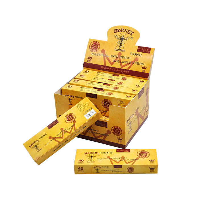 HORNET | Natural Unrefined King Size Pre Rolled Paper Cones Smoking 40 Pack Cone | Jupiter Grass
