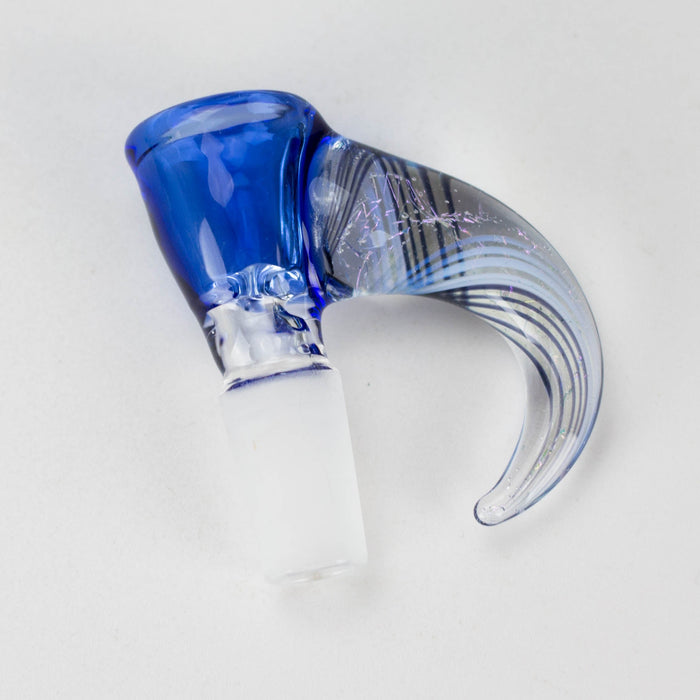 Shine Glassworks | 14mm 3 Hole Coloured Bowl with Dichroic Horn - Made in Canada | Jupiter Grass