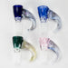 Shine Glassworks | 14mm 3 Hole Coloured Bowl with Dichroic Horn - Made in Canada | Jupiter Grass