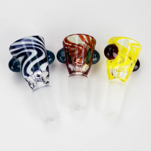 Shine Glassworks | Dichro Vacstack 14mm  3 Hole bowl - made in Canada | Jupiter Grass