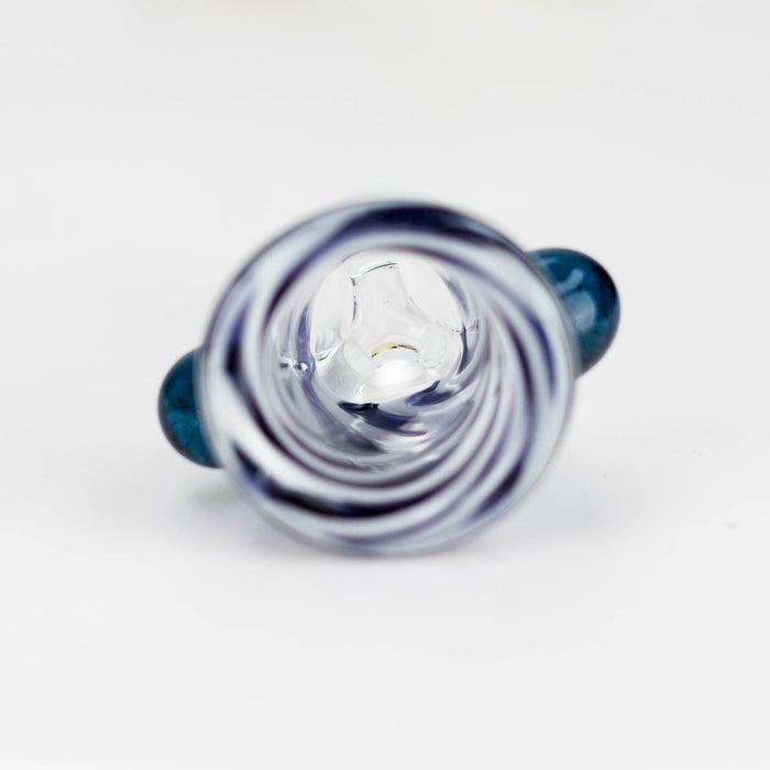 Shine Glassworks | Dichro Vacstack 14mm  3 Hole bowl - made in Canada | Jupiter Grass