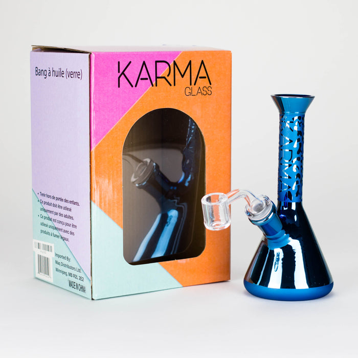 Karma | 7" Metallic Sandblasted Beaker Glass Dab Rig | Jupiter Grass