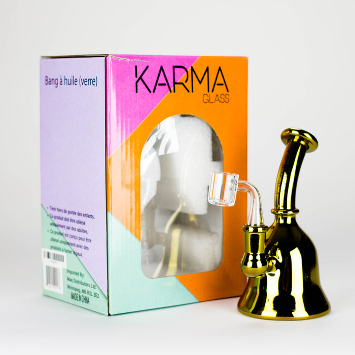 Karma | 6" Metallic Gold Kettle Glass Dab Rig | Jupiter Grass