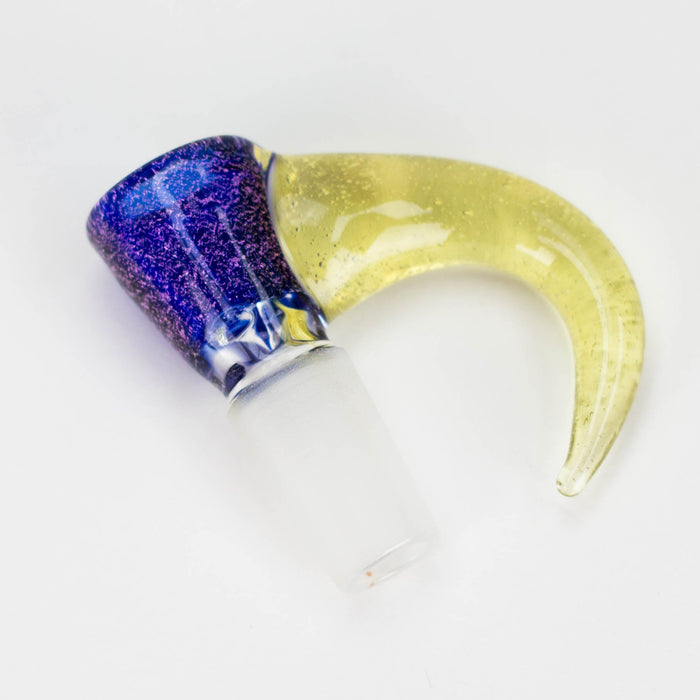 Shine Glassworks | 14mm 3 Hole Dichroic Bowl with coloured Horn  - Made in Canada | Jupiter Grass