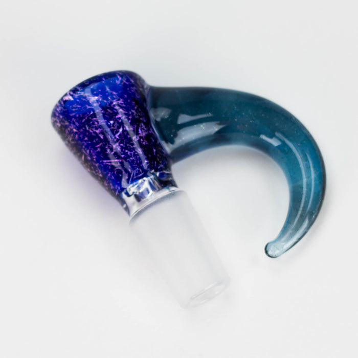 Shine Glassworks | 14mm 3 Hole Dichroic Bowl with coloured Horn  - Made in Canada | Jupiter Grass
