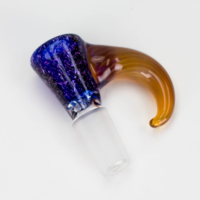 Shine Glassworks | 14mm 3 Hole Dichroic Bowl with coloured Horn  - Made in Canada | Jupiter Grass