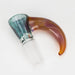 Shine Glassworks | 14mm 3 Hole Dichroic Bowl with coloured Horn  - Made in Canada | Jupiter Grass