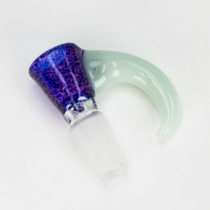 Shine Glassworks | 14mm 3 Hole Dichroic Bowl with coloured Horn  - Made in Canada | Jupiter Grass