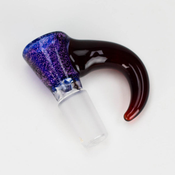 Shine Glassworks | 14mm 3 Hole Dichroic Bowl with coloured Horn  - Made in Canada | Jupiter Grass
