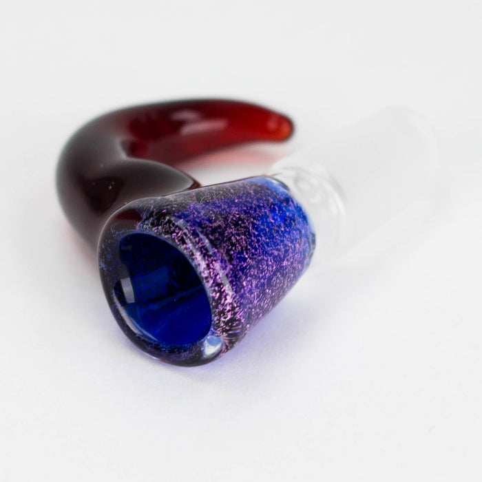 Shine Glassworks | 14mm 3 Hole Dichroic Bowl with coloured Horn  - Made in Canada | Jupiter Grass