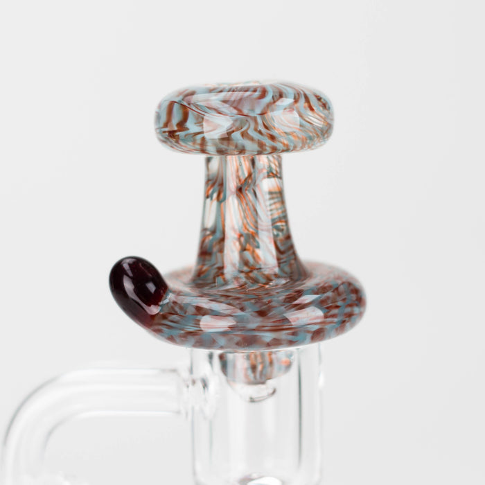 Shine Glassworks | Large Latticino Directional Carb Cap - Made in Canada | Jupiter Grass