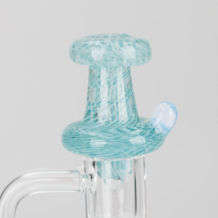 Shine Glassworks | Large Latticino Directional Carb Cap - Made in Canada | Jupiter Grass