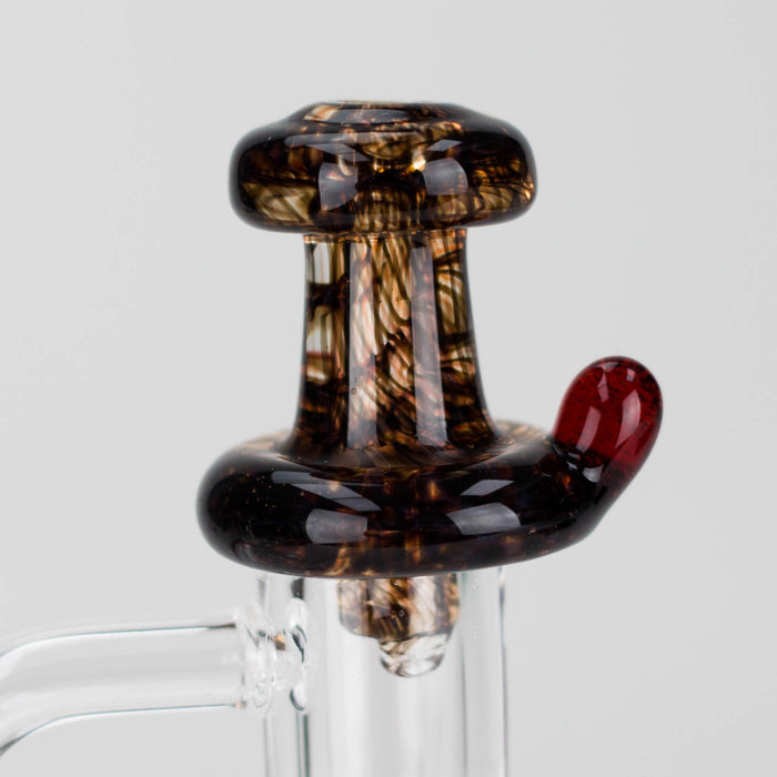 Shine Glassworks | Large Latticino Directional Carb Cap - Made in Canada | Jupiter Grass