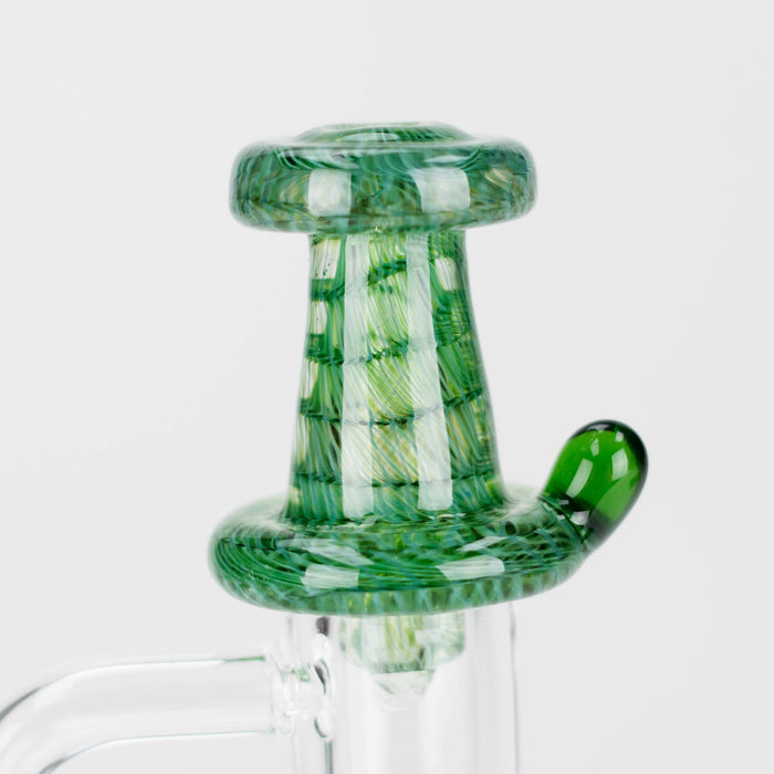 Shine Glassworks | Large Latticino Directional Carb Cap - Made in Canada | Jupiter Grass