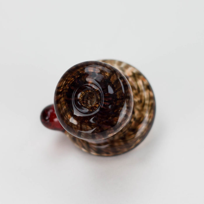 Shine Glassworks | Large Latticino Directional Carb Cap - Made in Canada | Jupiter Grass
