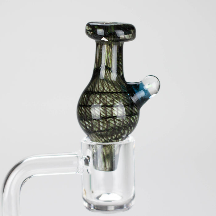 Shine Glassworks | Latticino Bubble Carb Cap - Made in Canada | Jupiter Grass