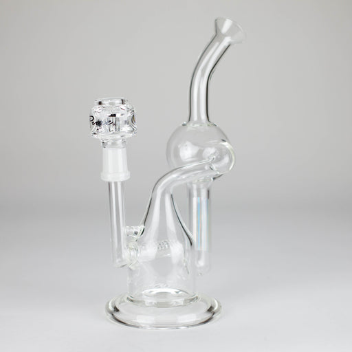 Pure Glass | 8" Infinity Recycler 2 - Flower and Dab_0