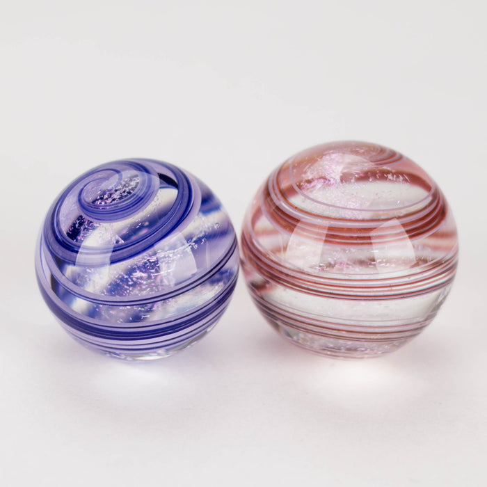 Shine Glassworks | Dicrhoic Swirl Carb Cap marble-Made in Canada | Jupiter Grass