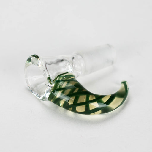 Shine Glassworks | 14mm 3 Hole Clear Bowl with Horn - Made in Canada | Jupiter Grass