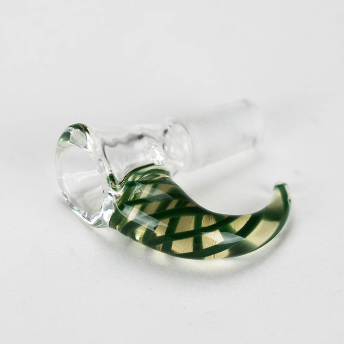 Shine Glassworks | 14mm 3 Hole Clear Bowl with Horn - Made in Canada | Jupiter Grass