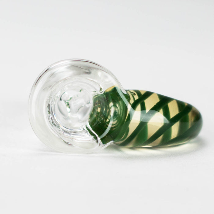 Shine Glassworks | 14mm 3 Hole Clear Bowl with Horn - Made in Canada | Jupiter Grass