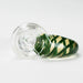 Shine Glassworks | 14mm 3 Hole Clear Bowl with Horn - Made in Canada | Jupiter Grass