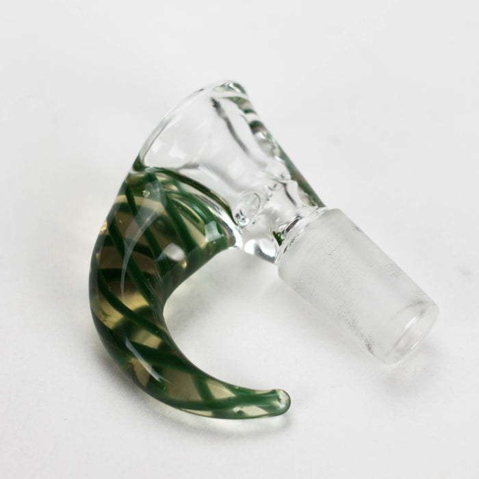 Shine Glassworks | 14mm 3 Hole Clear Bowl with Horn - Made in Canada | Jupiter Grass