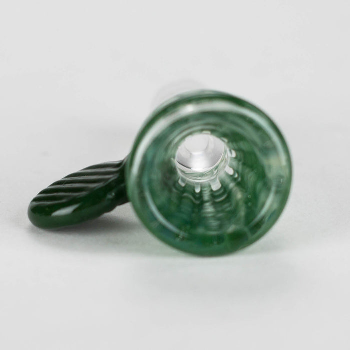Shine Glassworks | Raked flare 14mm bowl with handle - Made in Canada | Jupiter Grass