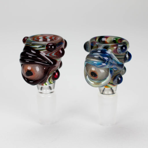 Shine Glassworks | Wigwag Eye 14mm Bowl - Made in Canada | Jupiter Grass