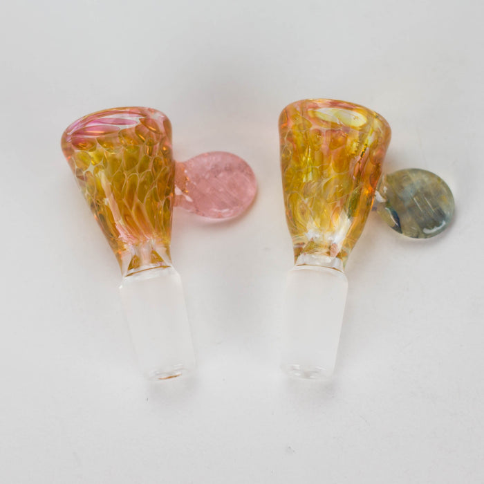 Shine Glassworks | Fumed Honeycomb flare 14mm bowl with handle - Made in Canada | Jupiter Grass