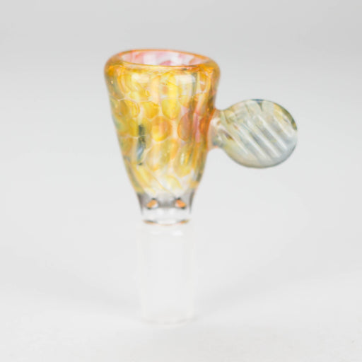 Shine Glassworks | Fumed Honeycomb flare 14mm bowl with handle - Made in Canada | Jupiter Grass