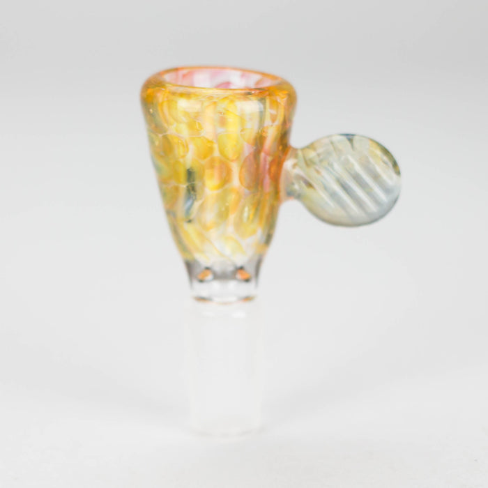 Shine Glassworks | Fumed Honeycomb flare 14mm bowl with handle - Made in Canada | Jupiter Grass