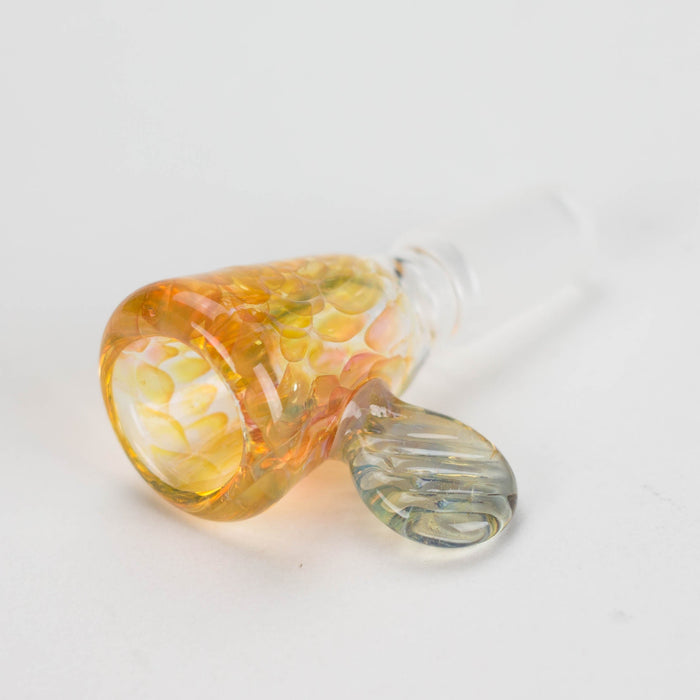 Shine Glassworks | Fumed Honeycomb flare 14mm bowl with handle - Made in Canada | Jupiter Grass
