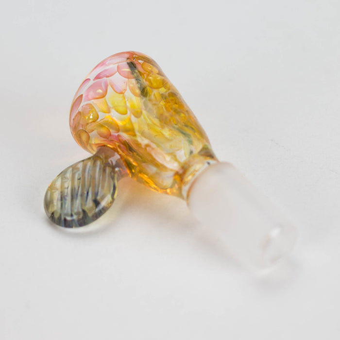 Shine Glassworks | Fumed Honeycomb flare 14mm bowl with handle - Made in Canada | Jupiter Grass