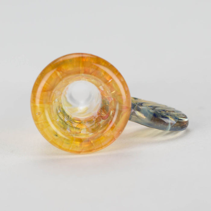 Shine Glassworks | Fumed Honeycomb flare 14mm bowl with handle - Made in Canada | Jupiter Grass