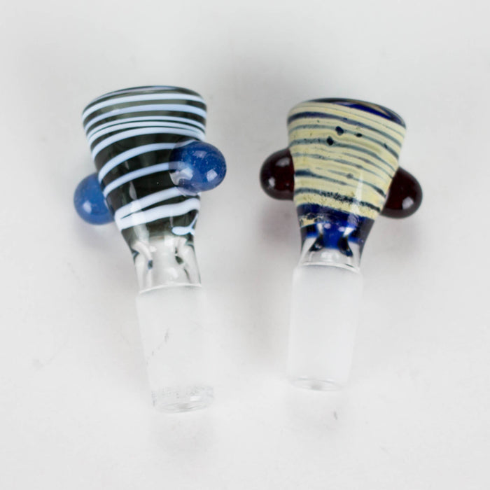 Shine Glassworks | Wrapped colour tubing 14mm Flare Bowl - Made in Canada | Jupiter Grass