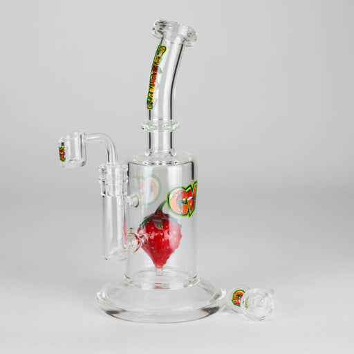 Ganjavibes | 8.5 inches Strawberry perc Waterpipe & Dabrig with Quartz Banger | Jupiter Grass