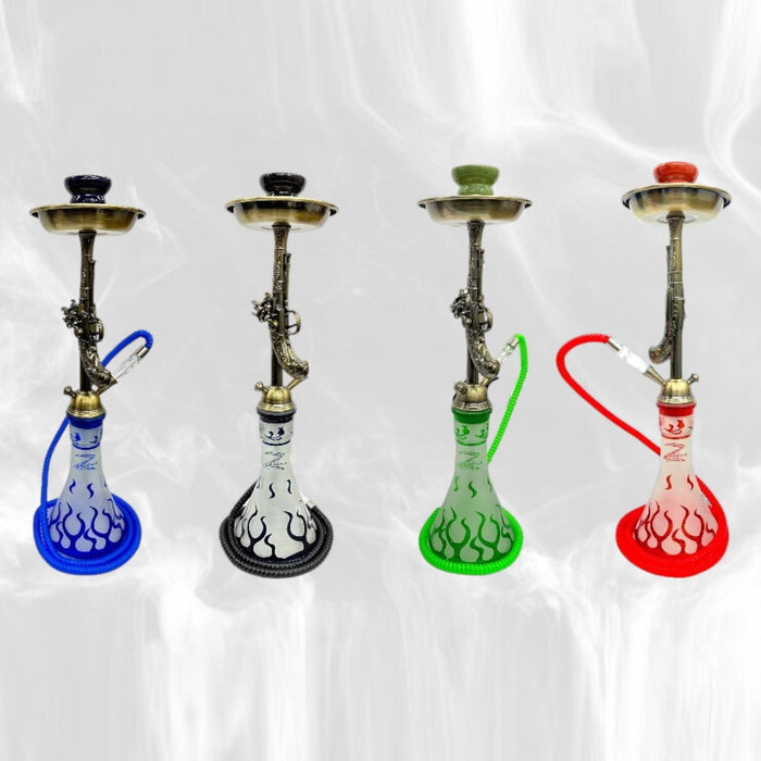 Zebra | 21" Smoke Wild West Gun Single Hose Hookah | Jupiter Grass
