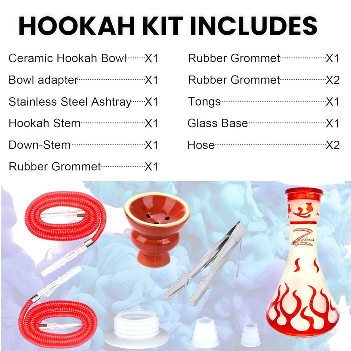 Zebra | 21" Smoke Wild West Gun Single Hose Hookah | Jupiter Grass
