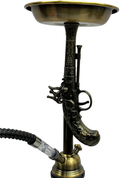 Zebra | 21" Smoke Wild West Gun Single Hose Hookah | Jupiter Grass