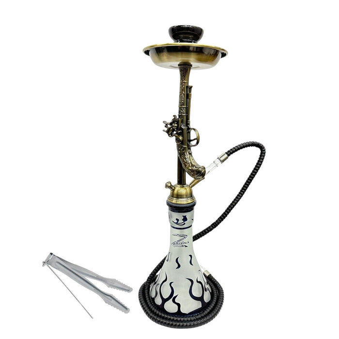 Zebra | 21" Smoke Wild West Gun Single Hose Hookah | Jupiter Grass